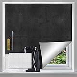 LOMUG Fenster Verdunklungsstoff 300x145CM, Verdunklungsrollo Ohne Bohren Dachfenster Thermo Verdunklungsvorhänge 100% Lichtundurchlässig Sonnenschutz Fenster Verdunklungsfolie für Fenster und Velux