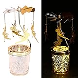 Glas-Kerzenhalter, Vintage Kerzenständer, Metall Glass Deko Kerzenleuchter, Kerzen Ständer für Tischdeko, Kristall Kerzenhalter, Kreative Drehbarer Kerzenständer für Romantisches Abendessen