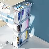 AVSMGP Lagerregal mit 5 Ebenen, Küchenregal, Bücherregal im Industriestil, Standregal im Wohnzimmer Küche, schmales Leiterregal,Blau,no