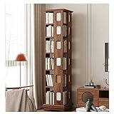 Drehbares Bücherregal aus Massivholz, 360-Grad-Bücherregal, einfaches, platzsparendes, kreatives kleines Regal for Wohnzimmer YIJIAN (Farbe : 44x44x132cm Walnut Color)