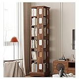 Drehbares Bücherregal aus Massivholz, 360-Grad-Bücherregal, einfaches, platzsparendes, kreatives kleines Regal for Wohnzimmer YIJIAN (Farbe : 44x44x132cm Walnut Color)