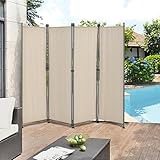 Outdoor Trennwand - 170 x 215cm - Paravent Sichtschutz Spanische Wand Garten Sandfarben