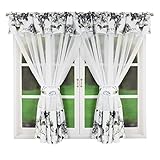 FLYING CURTAINS Einzigartige Deko Gardinen für Wohnzimmer Schlafzimmer | Fenster-Gardine mit Kräuselband | Dekoration für Zimmer | Scheibengardinen | Modern Home Room Decor L454 Grau 160 cm