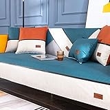 Homeen wasserdichte Schutzdecke Sofa SesselläUfer,Abwischbare Sofabezüge,Anti-Rutsch-Sofaüberwurf,Couch Schonbezug Anti-Katzenkratzer-hellblau_90*180cm