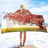 OAXACO Mikrofaser Strandtuch Ahornbaum Strandhandtuch groß 90x180, Herbst Badetuch Strandlaken Handtuch Sandfreie Schnell Trocknende Leichtes Saunatuch, reisehandtuch, Sporthandtuch