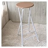 GSKD 60cm 70cm Klappbarer Barhocker Mit Fußstütze Küche Barstühle Tragbare Tresenhocker Bar Hocker Schwarz Weiß Holz Farbe Metallrahmen (Color : Wood Color, Size : 70cm)