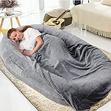 Hundebett Katzenbett Hundebett Grosse Hunde 175x100x30cm Hundebett für Menschen & Hundesofa Flauschig Hundekissen Hundematte Orthopädisches Hundebetten Waschbar Hundekörbchen mit Decke und Kissen