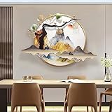 Cieamratu 3D Ginkgo Baum Metall Wanddekoration, Handgefertigt Metall Wandskulpturen Wandornament, Moderner Luxus Wandkunst Wandobjekte für Wohnzimmer Hotel Hintergrund Wandverzierungen 102x71cm