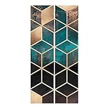 Bilderwelten Schiebegardinen Set Elisabeth Fredriksson Türkis Rosé goldene Geometrie 2 Flächenvorhänge 250 x 120cm Ohne Aufhängung