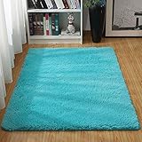 Txyk Ultra Soft Indoor Moderne Teppiche Flauschige Wohnzimmer Teppiche Geeignet für Kinder Schlafzimmer Wohnkultur Kindergarten Teppiche 60 * 120 cm（Blau）