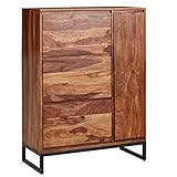 möbelando Schuhschrank 531' aus Sheesham in Braun mit 4 Türen. Abmessungen (LxBxH) 88x40x120 cm