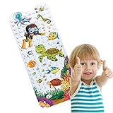 【Phantasy】 Badematte für Kinder Cartoon Anti Rutsch Baby Badewanne Matte Extra Lange Anti Rutsch mit Saugnäpfen Abflusslöcher (Meeresschildkröte 40*16in)