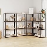 MATTUI Möbelregal 4-lagig, 4 Stück, anthrazit, Stahl & Holz