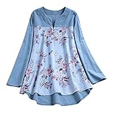 Leinenshirt Damen Leicht sommerbluse damen kurzarm es Glitzer Top Bedruckte Patchwork-Knöpfe für Damen mit V-Ausschnitt, Baumwoll-Leinen-Bluse Bluse Damen Langarm Spitze blusen damen langarm