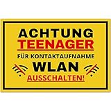 Vorsicht Teenager Schild (30 x 20 cm) - Lustiges Geschenk für Teenager zur Jugendweihe oder zum Geburtstag -Türschild als Teenager Zimmer Deko - Für Jungen und Mädchen