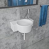 KERABAD Design Waschbecken, Hängewaschbecken rund, Handwaschbecken, 38 cm