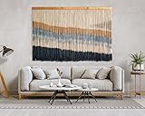 LE’MOO Makramee Wandbehang Gross, Boho Wanddeko, 160(B) x100(H) cm, Boho Style Tapestry, Wandteppich, Wall Decoration