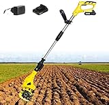 VOIV 20V Motorhacke for Gemüse, Akku-Elektro-Motorhacken, Arbeitsbreite: 10 cm - Arbeitstiefe: 25 cm - ergonomischer Doppelgriff - Akku und Ladestation inkl