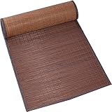 FLOAPA Tischläufer Bambus Tischmatte Mit Braunem Stoff Rand, Vintage Handmade Tischläufer, rutschfeste Tischset Für Lang Esstisch Couchtisch Matten (Color : Brown, Size : 40x250cm (15.7x98.4in))