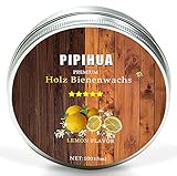 Möbelwachs Farblos, Natürliche Holzpflege Bienenwachs Wasserdicht Abriebfest zur Möbelpflege & Holzschutz, Antikes Holzwachs Poliermittel für Holz und Möbel 100g mit Schwamm（Zitrone）