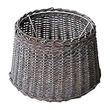 Lampenschirm BEACH HOUSE grau braun aus Rattan D33cm Tischlampe Hamptons Deko