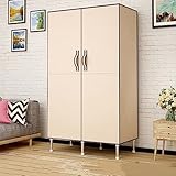 xixi-home Tragbarer Schrank, Stoffschrank, faltbar, tragbarer Kleiderschrank mit Kleiderstange, einfach zu montieren, langlebig, stilvoll, für Schlafzimmer, Wohnzimmer, L 86 x B 45 x H 170 cm (Beige)