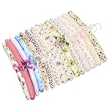 Kleiderbügel 10 Stück Lieferung mit Blumenmuster, gepolstert, weich, Gepolsterte Kleiderbügel Platzsparend für den Kleiderschrank zu Hause zufällig