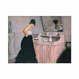 Frau am Frisiertisch von Gustave Caillebotte Leinwand drucken Poster für Raumdekoration Leinwand Wandbilder Schlafzimmer Stadtbild Schöne Landschaft Gemälde Zeitgenössische Kunst Ungerahmt,16x20in