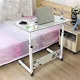 Generic Laptop-Schreibtisch, Kinder-Laptop, Notebook, Betttablett, stehend, verstellbar, Nachttisch, Computertisch, Betttisch (Color : Pink) (White)