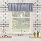 CAROMIO Wasserabweisende Scheibengardinen Modern Halbe Cafe Küchen Scheibengardinen Geprägte Musterstruktur Kurzgardine Kurzstores für Kleinfenster Vorhang Kurz, 1 x B 152 cm x H 38 cm, Grau