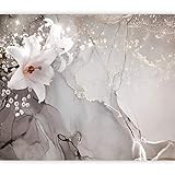 murando Fototapete selbstklebend Blumen Lilien 343x256 cm Tapete Wandtapete Klebefolie Dekorfolie Tapetenfolie Wand Dekoration Wandaufkleber Wohnzimmer 3D Effekt bokeh grau b-C-0744-a-a