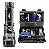 Shadowhawk Taschenlampe LED Aufladbar Batteriebetrieben, 10000 Lumen Extrem Hell Taschenlampen USB, XHP70.2 Taktische Taschenlampe Mit Holster, IP67 Wasserdicht Flashlight für Outdoor Notfall Camping
