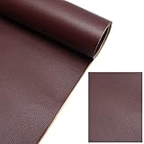 Kunstleder Reparaturset, Lederflicken Selbstklebend Kit 35 x 137 cm Leder Reparatur Set, Kunstleder Selbstklebend für Sofa, Möbel, Taschen, Jacken, Autositze (Braun)