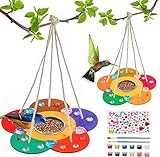 Gooidea Kinder Kunst und Handwerk Vogelfutter für draußen, 2-Pack DIY Holz Paint Kits Outdoor Spielzeug für Jungen Mädchen