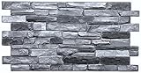 4,6qm/10 Stück 3D PVC FLIESENIMITAT Wandpaneele Wandverkleidung DEKOREN PVC-Verkleidung Fliesen Imitat Grey Stone 1mm Stärke!