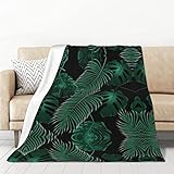 PartyUnix Bananenblatt-grüne Flanell-Überwurfdecken = Warm, hautfreundlich, warm und bequem. Für Bett, Sofa, Couch, Schlafzimmer, 127 x 178 cm, normal