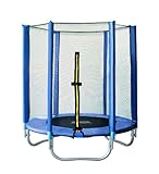 SixBros. SixJump Gartentrampolin 1,40m, Kindertrampolin inkl. Sicherheitsnetz, Outdoor-Trampolin in blau, robust & wasserdicht, gepolsterte Randabdeckung TB140/1535