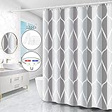 Miorkly Duschvorhang,Waschbar Anti-Bakteriell Shower Curtains,AntiSchimmel Wasserabweisend Badevorhang,Duschvorhänge Textil Aus Polyester mit 12 Duschvorhangringen(grau,180x180cm)