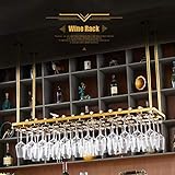 Bar Weinregal Restaurant Wandmontage Weinflaschenregal Multifunktion Golden Hängender Stielglashalter Verstellbare Höhe Upside Down 100 x 35 cm 100 x 35 cm