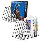 2 Pack Zeitungsständer Modern Zeitungshalter Magazinständer Bücherregal Zeitschriftensammler, 9 Slots Buch-Standplatz, Metall Organisation Rack für Schule Office Home (Schwarz)