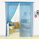 HSYLYM, Perlenvorhang für Türen, Wohnzimmer, als Raumteiler oder Dekoration, Textil, blaugrün, 90x200cm