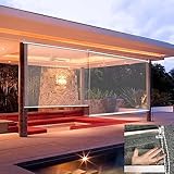 Pergola-Rollo for den Außenbereich, Rollo, großes wasserdichtes Rollo, PVC-transparente Rollos for Außenfenster von Pavillons und Büros (Größe : 175cmx280cm/68.89'x 110.2')