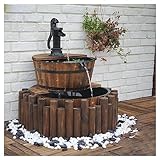 Gartenbrunnen Zierbrunnen,Gartenbrunnen Im Holzbottich,Brunnen Holz Gartenbrunnen,Springbrunnen Fassbrunnen,Zierbrunnen Wasserspiel Dekobrunnen,Wasserfall Holzeimer Tannenholz,für Garten Balkon ( Size