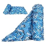 ZXCVBAS Tarnnetz,Tarnnetze,Camouflage Net Blue Camo Netting Sonnenschutznetze Zur Dekoration Camping Car Covers Strand Sonnenschirm 2X3m 2X4m 2X6m 3X3m 3X4m 4X6m 5X8m 8X10m,3 * 5m(9.84 * 16.4ft)