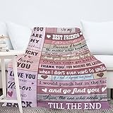 Ynbuyouzhong Bestie Gifts Flanelldecke für Bestie Sister Teen Girls Long Distance Friendship Gift Throw Blanket Birthday Christmas Valentines Gift for Her Blankets 50x60