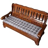 Yokbeer 2/3Sitzer Bankauflage, Sitzkissen für Bänke und Gartenbänke mit Bezug Aus Baumwolle und Weicher Polyester Füllung, Polsterauflage für Gartenmöbel (Color : Gray, Size : 160 * 53cm)