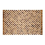 PANA eco Badematte Holz • Fußmatte 100% Akazienholz • Badvorleger Holz rutschfest • Holzmatte aus Echtholz • Größe: 40 x 60 cm