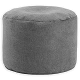 mokebo® Pouf, Hocker o. Bodenkissen 60x40cm 'Der Ruhepouf' Sitzhocker rund & Fußhocker fürs Wohnzimmer, leichter Sitzpouf aus Stoff in anthrazit, Beistelltisch, Puff für drinnen mit EPS-Perlen Füllung