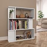 BULANED Bücherregale/Raumteiler, Bookshelf, Regalbrett, Book Shelf, Bücher Regal, Deko Regal Wohnzimmer, Standregal, Weiß 80×24×96 cm Spanplatte