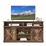 fangqi großer TV-Schrank, Sideboard, Unterhaltungscenter mit 2 klassischen Schiebetüren, verstellbaren Regalen für Wohnzimmer, Esszimmer, Farm-Design 148 * 40 * 78 cm